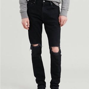 Men’s Levi’s Black Dark Wash 510 Crashed Skinny Fit Denim Jeans